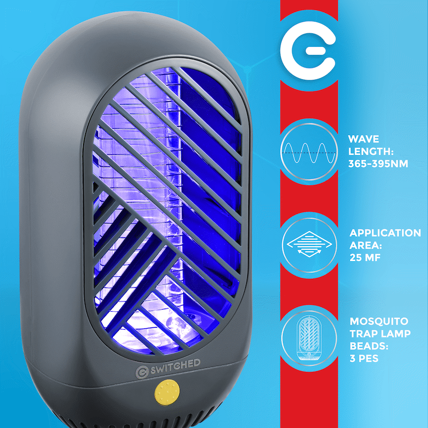 Switched Reppela Series - Mini 2W Mosquito Zapper Lamp 25m2  coverage - USB Power