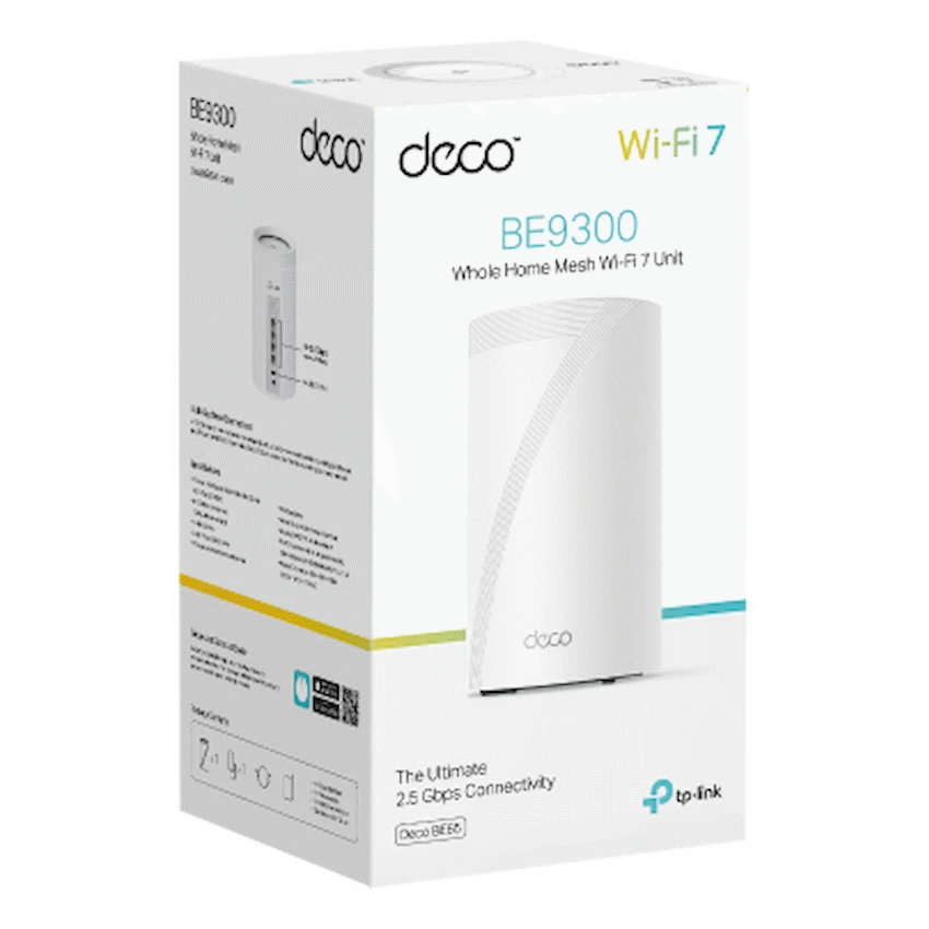 Deco BE65 (1 Pack) BE9300 Whole Home Mesh Wi-Fi 7 System