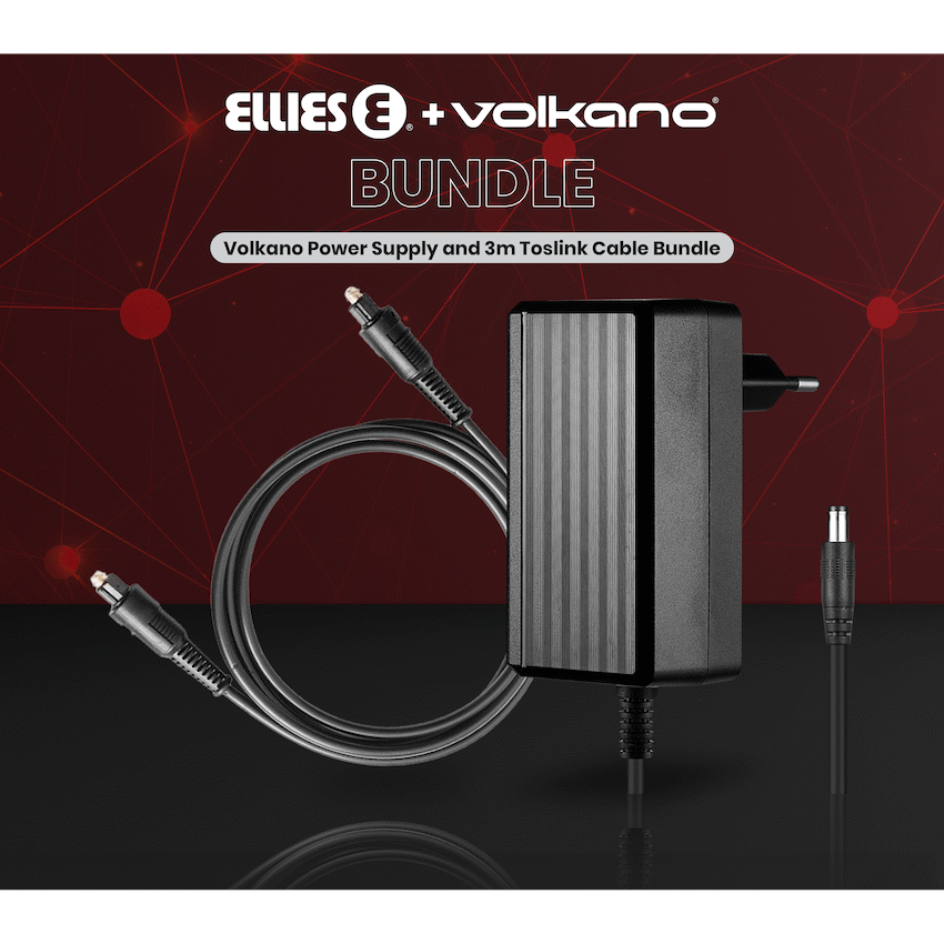 Volkano Power Supply and 3m Toslink Cable Bundle