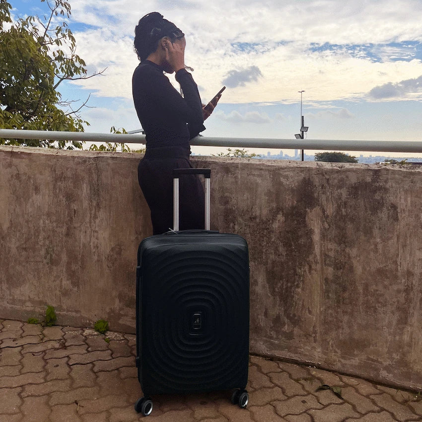Travelwize Ripple PP 4-Wheel Spinner 3 Pc Luggage Set - Black