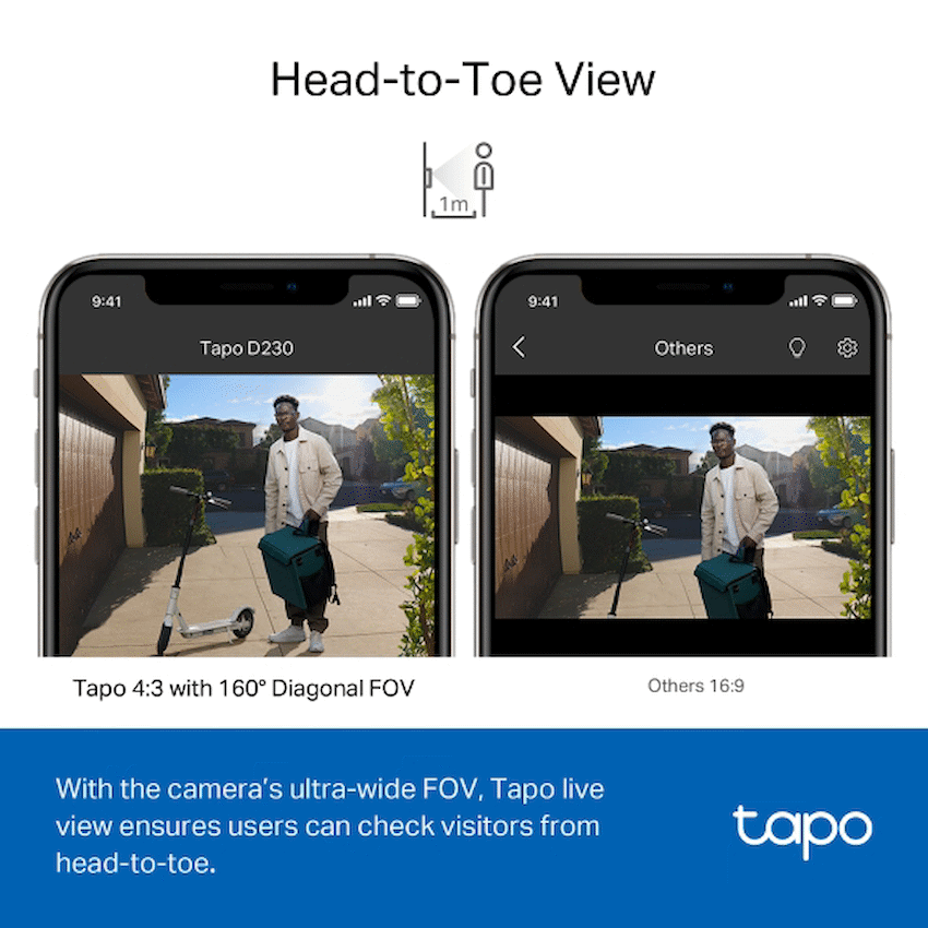 TP-Link Tapo D230S1 5MP 2K Smart Battery Video Doorbell 180 Days