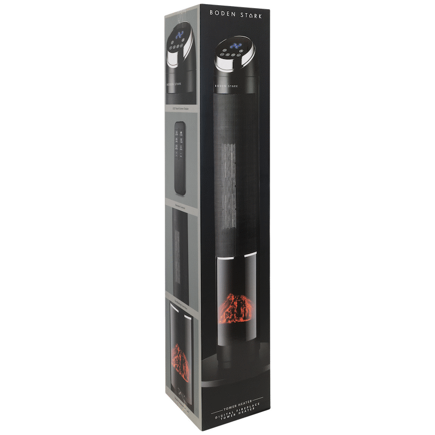Boden Stark Digital Fireplace Tower Heater