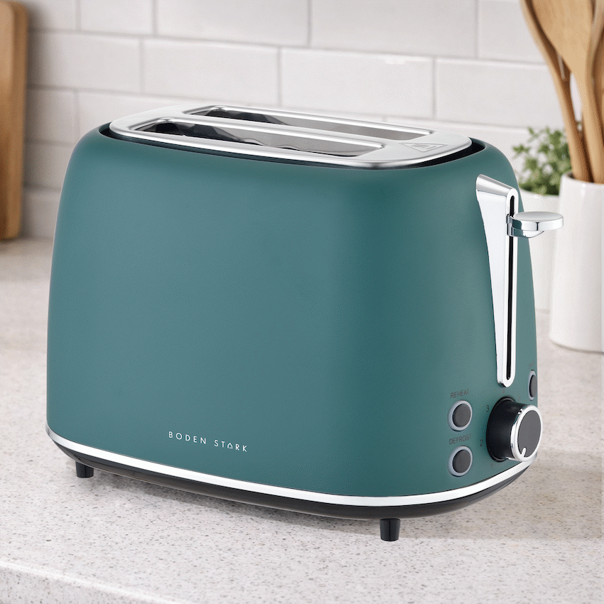 Boden Stark Matte Stainless Steel Toaster - Green - Guards On Duty Shop & Security Guards