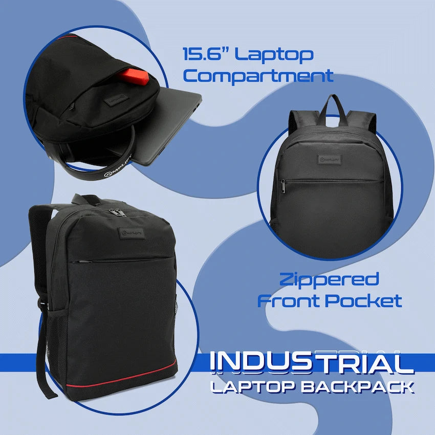 Amplify Industrial 15.6"Laptop Backpack Black - Guards On Duty Shop & Security Guards