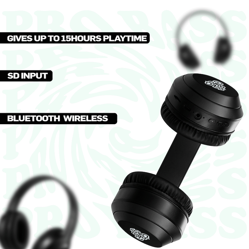 Pro Bass Renegade Series Bluetooth Headphone - Black