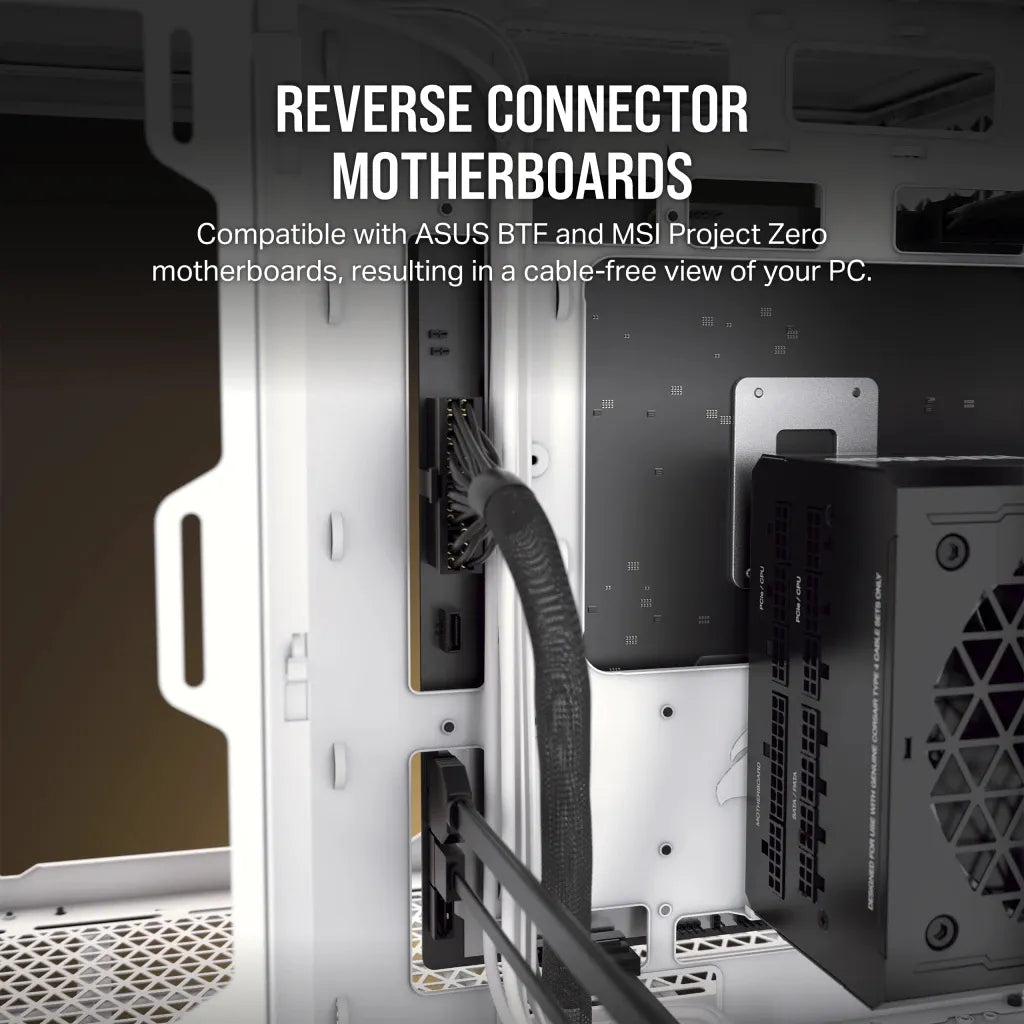 2500D Airflow White Mid-Tower Dual Chamber PC Case; 2x 3.5'' |  2x 2.5'' Drive Bays; Up to 360mm Radiator compatible