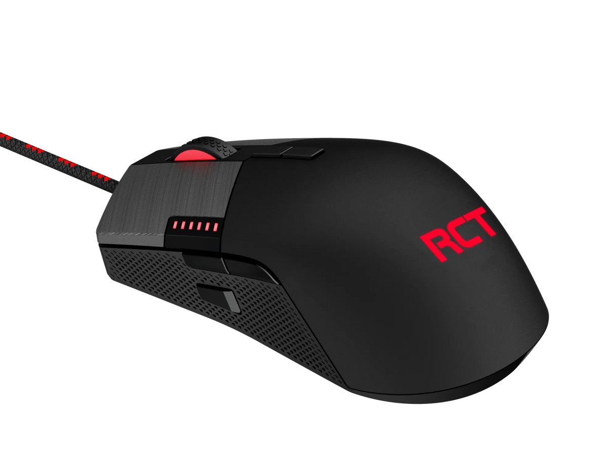RCT HyperGlyde Gaming Mouse; 16000DPI switchable; 8 Programmable buttons; Interchangeable weights; Omron Mechanical Switches.