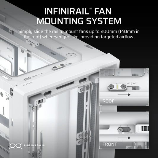 FRAME 4000D White Mid-Tower PC Case; 2x 3.5'' |  2x 2.5'' Drive Bays; Up to 360mm Radiator compatible; No Fans