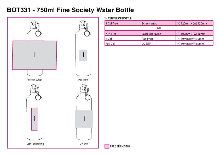 750ml Fine Society Water Bottle