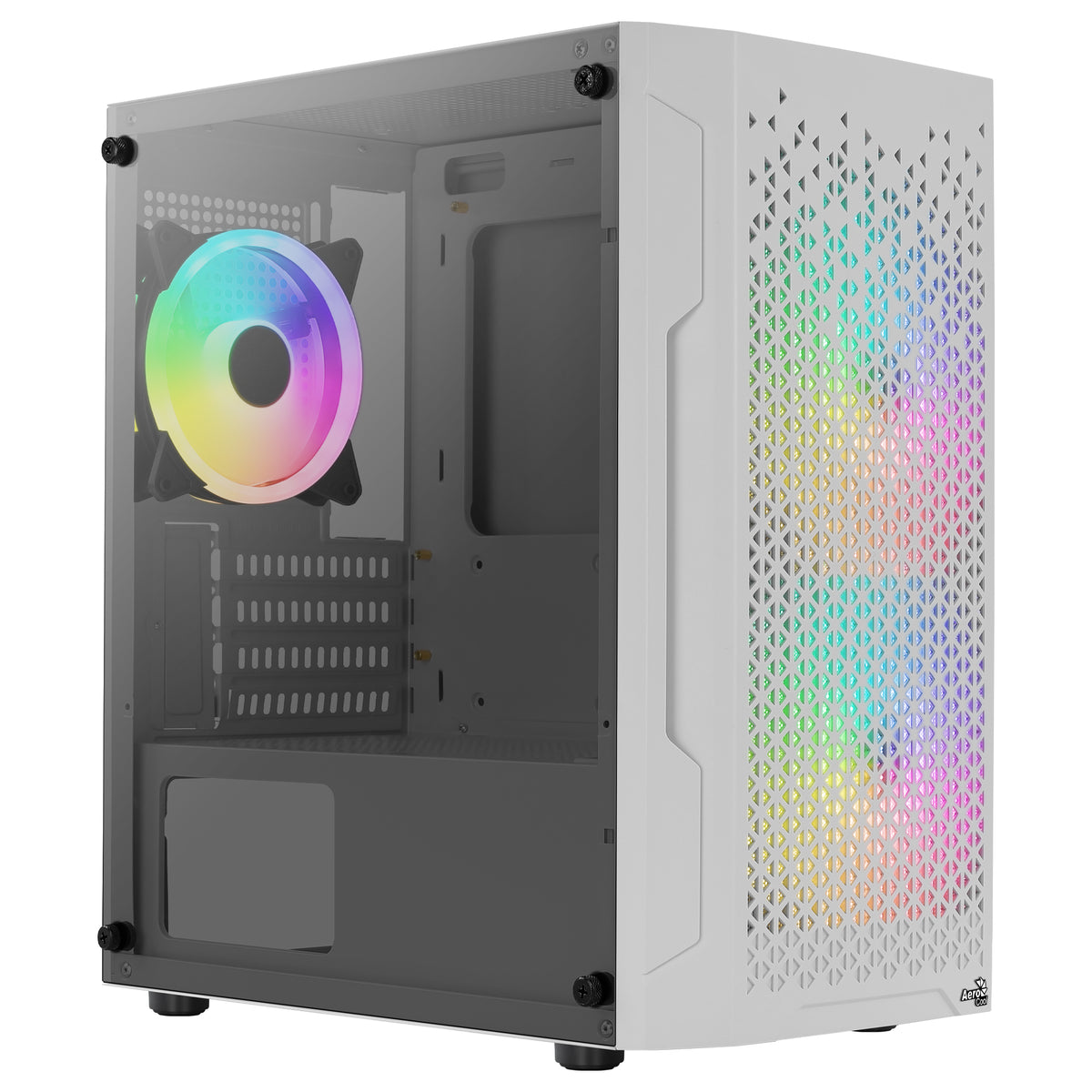 Aerocool Trinity Mini White tower case - 2x 140mm and 1x 120mm RGB included - Micro ATX - 2x3.5'' or 3x 2.5'' - 240mm radiator