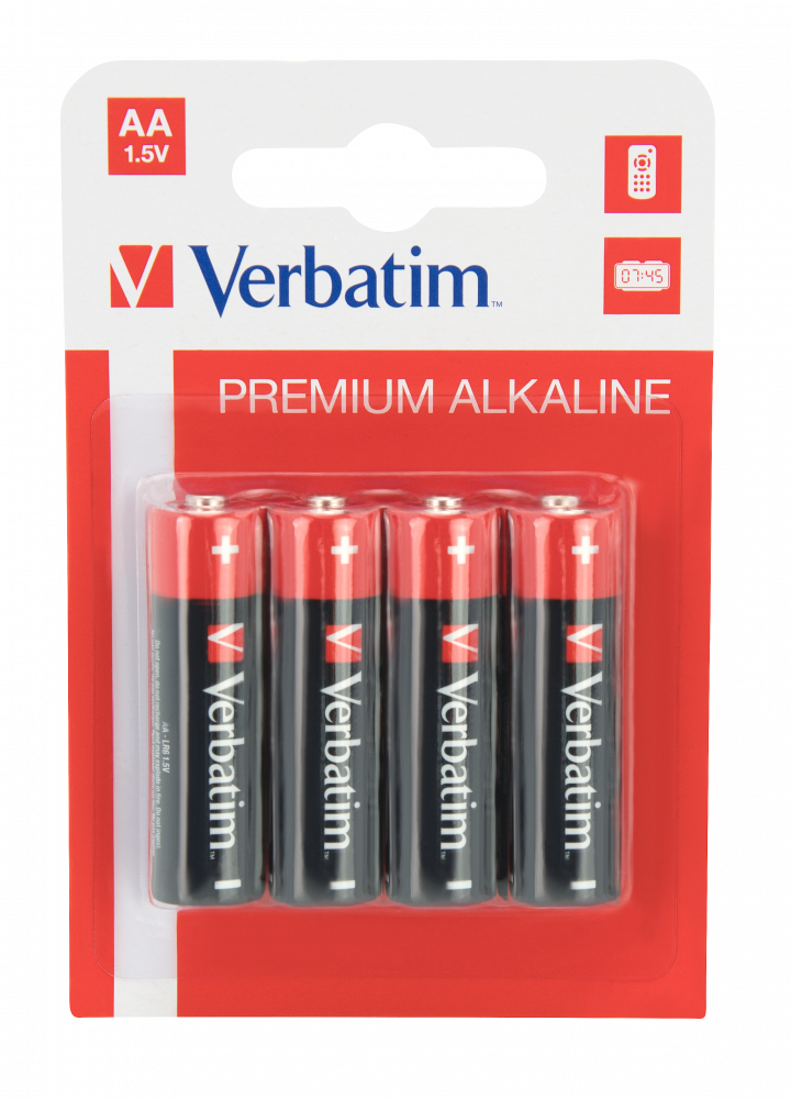 VERBATIM AA Battery Alkaline (4 Batteries Per Pack)