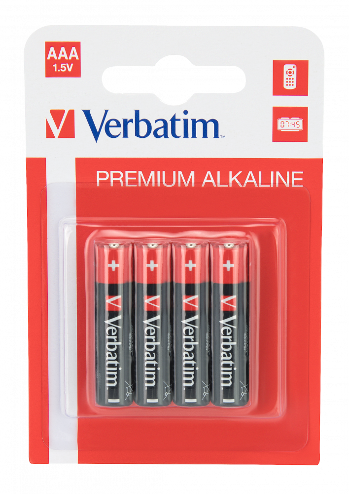 VERBATIM AAA Battery Alkaline (4 Batteries Per Pack)