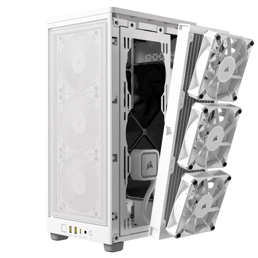 2000D AIRFLOW White Mini-ITX PC Case; 3x 2.5'' Drive Bays; Up to 360mm Radiator compatible