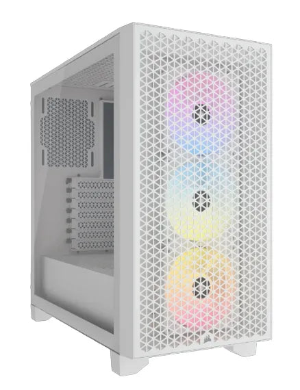 3000D RGB AIRFLOW White Mid-Tower PC Case; 2x 3.5'' |  2x 2.5'' Drive Bays; Up to 360mm Radiator compatible; 3x 120mm fan incl