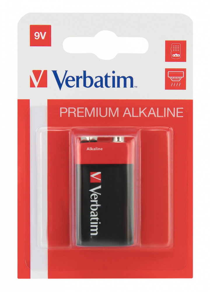 VERBATIM 9V Battery Alkaline (1 Battery Per Pack)