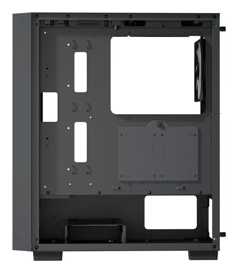 Aerocool B509A Black Mid tower case - Includes 120mm ARGB Fan x 6 - ATX - 5x 2.5'' or 3x3.5'' - 360mm Radiator.