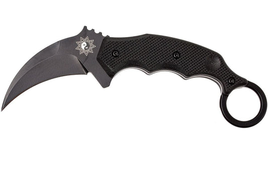 FOX Knives Kuku Hanuman Fighting Karambit Fixed Blade Knife (3" Black) 636T