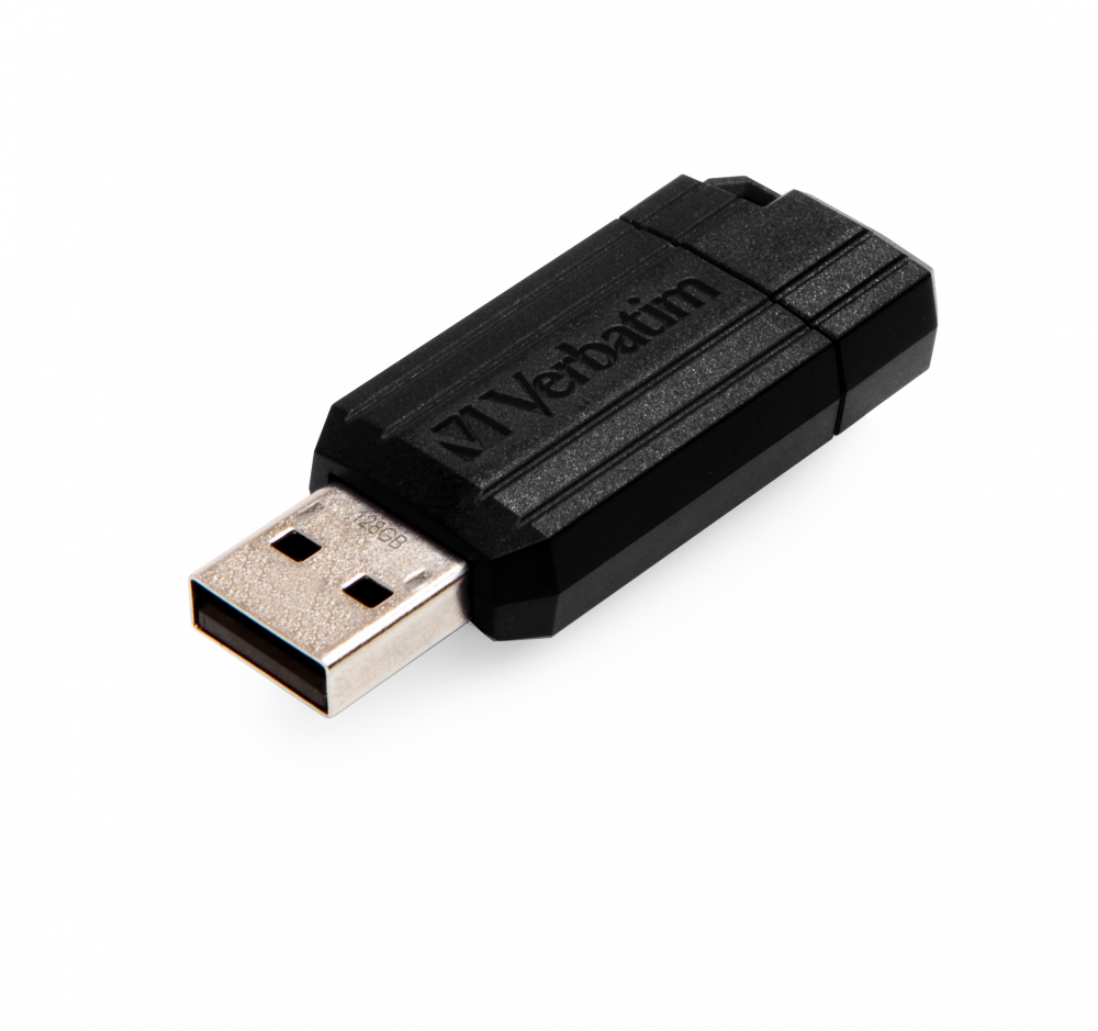 VERBATIM USB DRIVE 2.0 PINSTRIPE 128GB BLACK