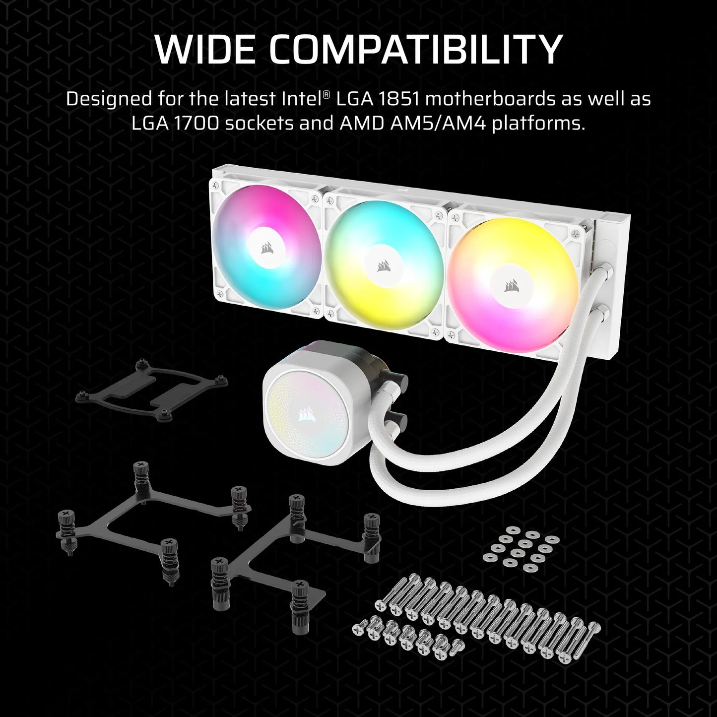 Corsair NAUTILUS 360 ARGB White; 360mm Radiator; Liquid CPU Cooler; Intel® LGA 1851/1700; AMD® AM5/AM4