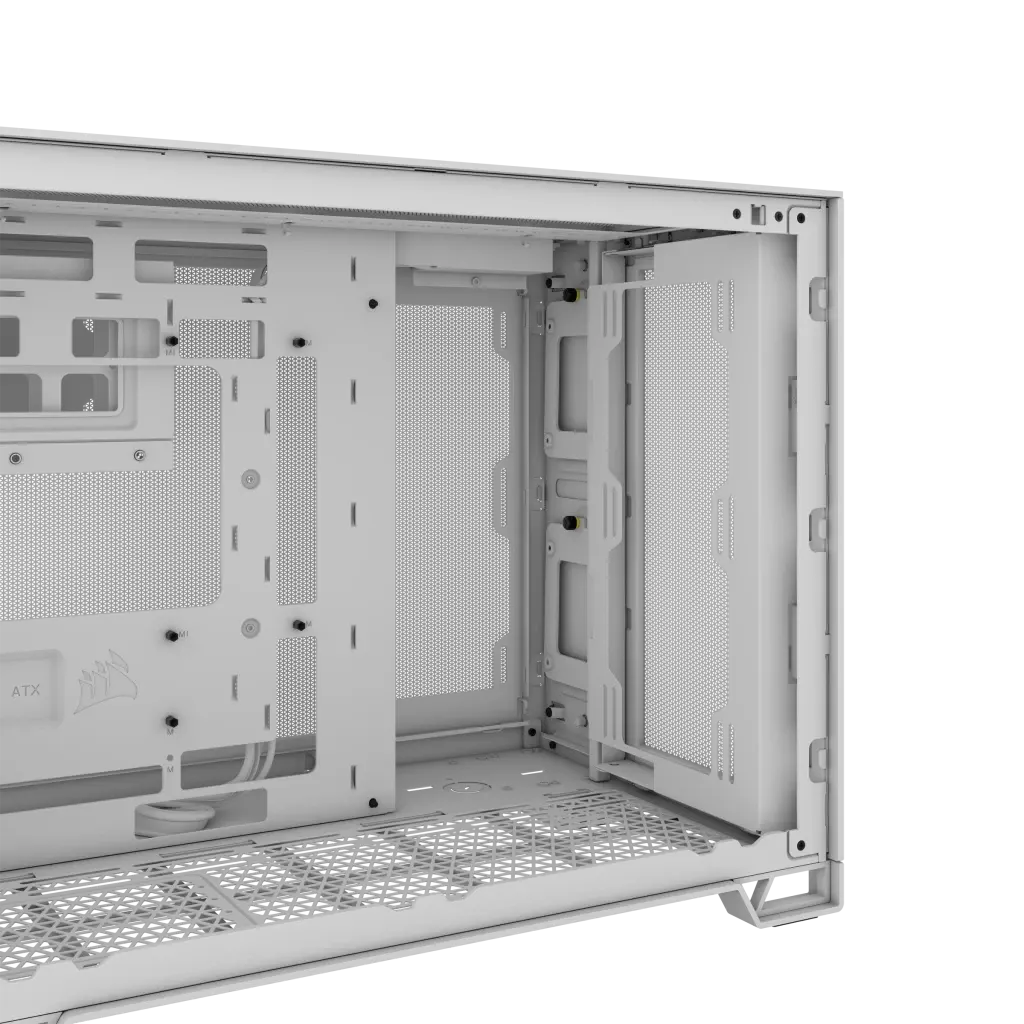 2500D Airflow White Mid-Tower Dual Chamber PC Case; 2x 3.5'' |  2x 2.5'' Drive Bays; Up to 360mm Radiator compatible