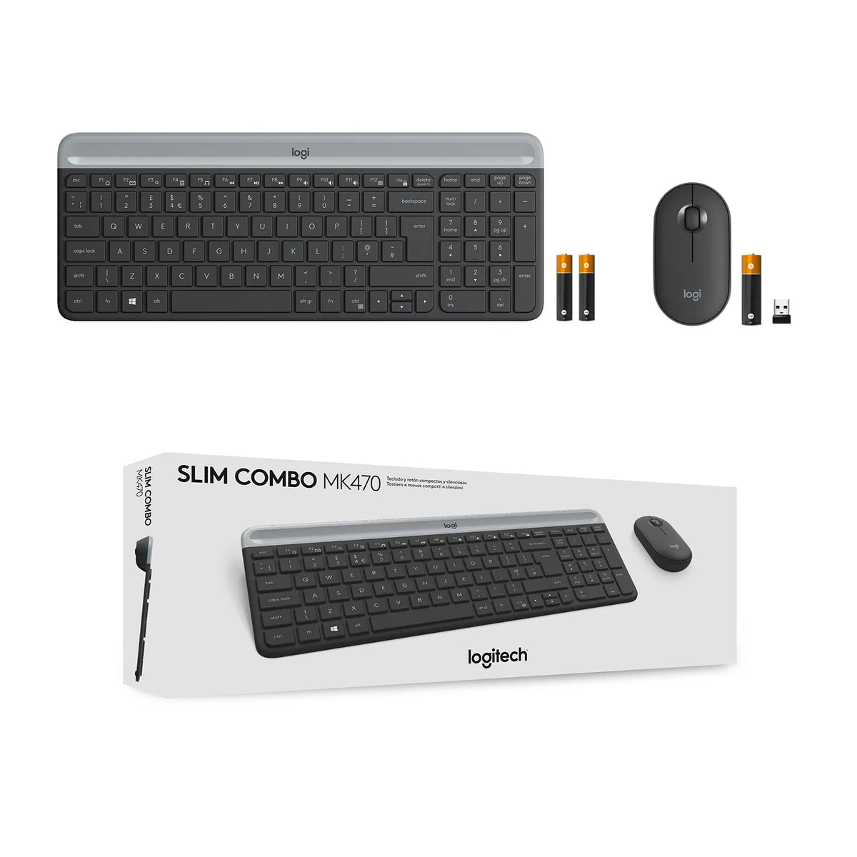 Logitech MK470 Slim Wireless Mouse & Keyboard Combo - Graphite