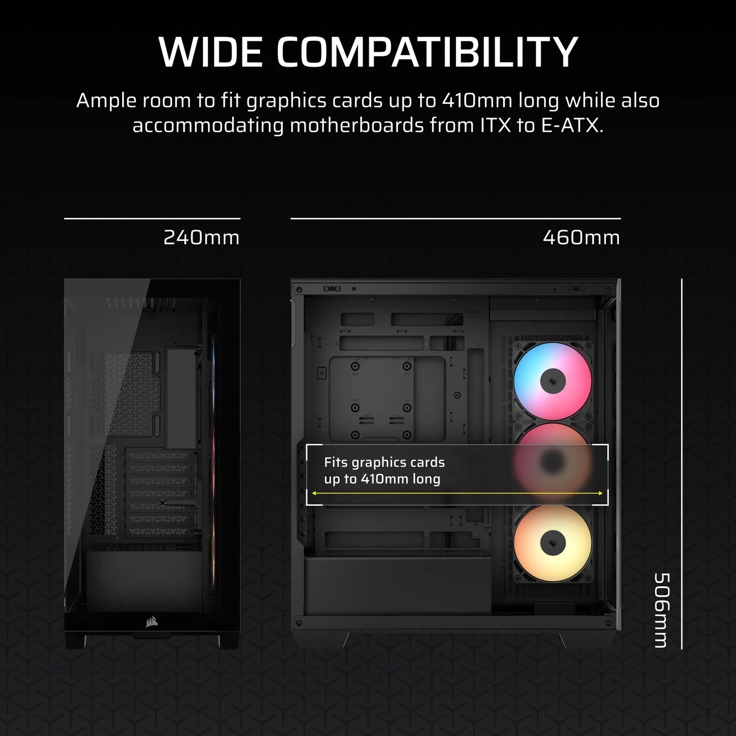 3500X RS-R ARGB Tempered Glass Mid-Tower PC Case; Black