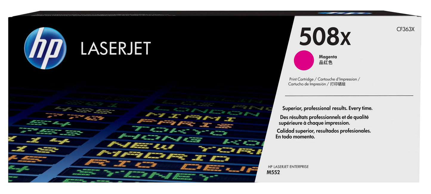 HP 508X MAGENTA LASERJET ENTERPRISE M552/M553 TONER CARTRIDGE YIELD 9500 PGS - Guards On Duty Shop & Security Guards