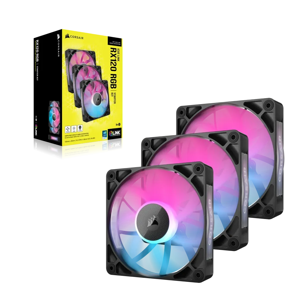 Corsair RX RGB Series; iCUE LINK RX120 RGB; 120mm Fan; Triple Pack