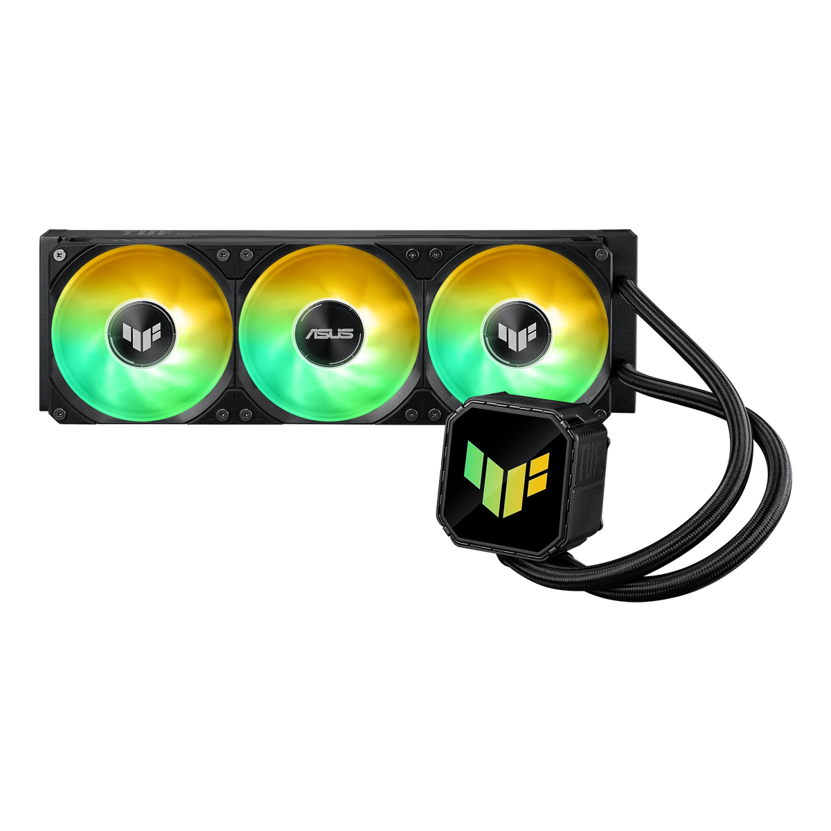 ASUS Cooler WB dimen:80.9x77x67.1 mm. Block Material :Copper. Radiator Dimens:397x120x27mm. Intel:1851;1700;1200/ AMD: AM4/5