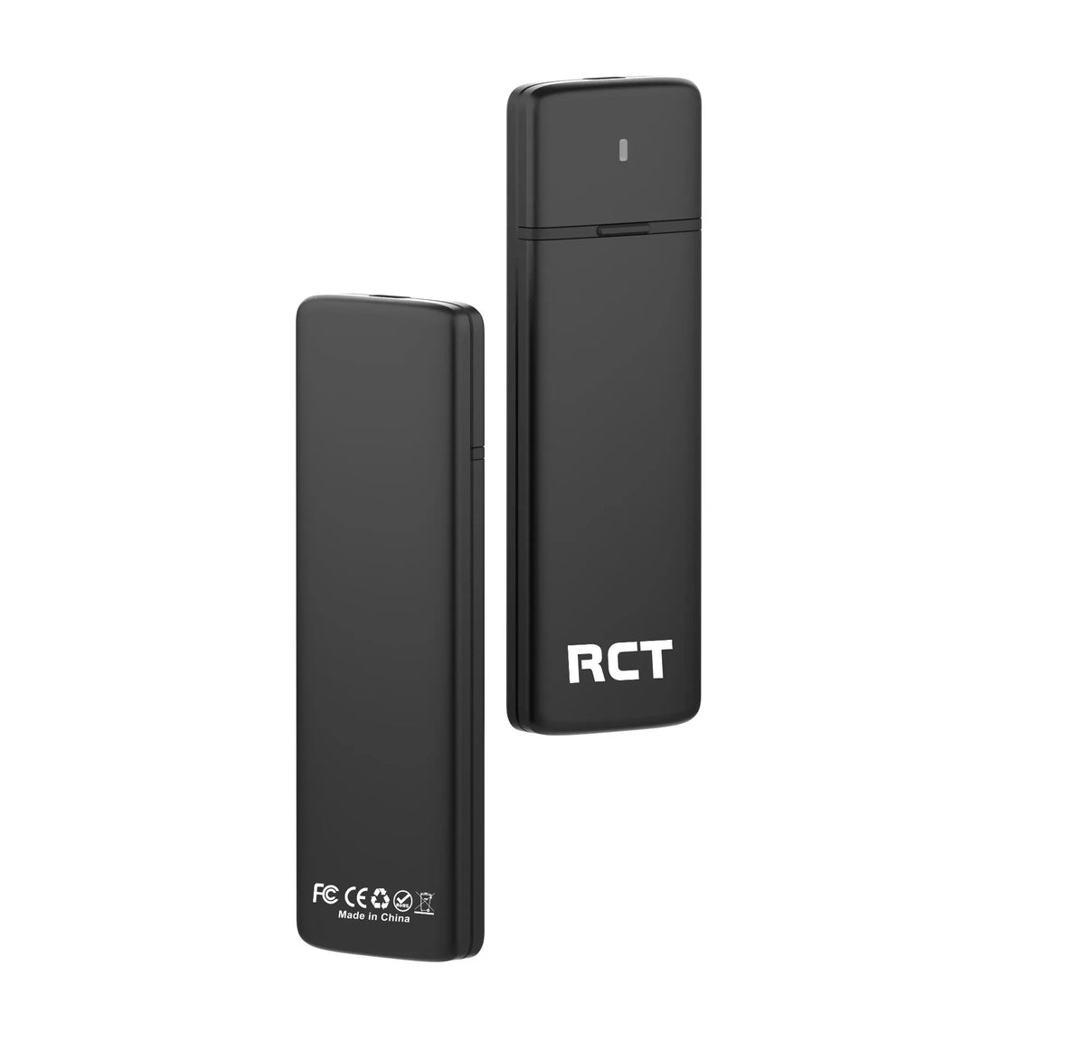 RCT M.2 NVMe & SATA SSD enclosure 10Gbps with USB-C to USB-C cable and USB-A to USB-C Cable