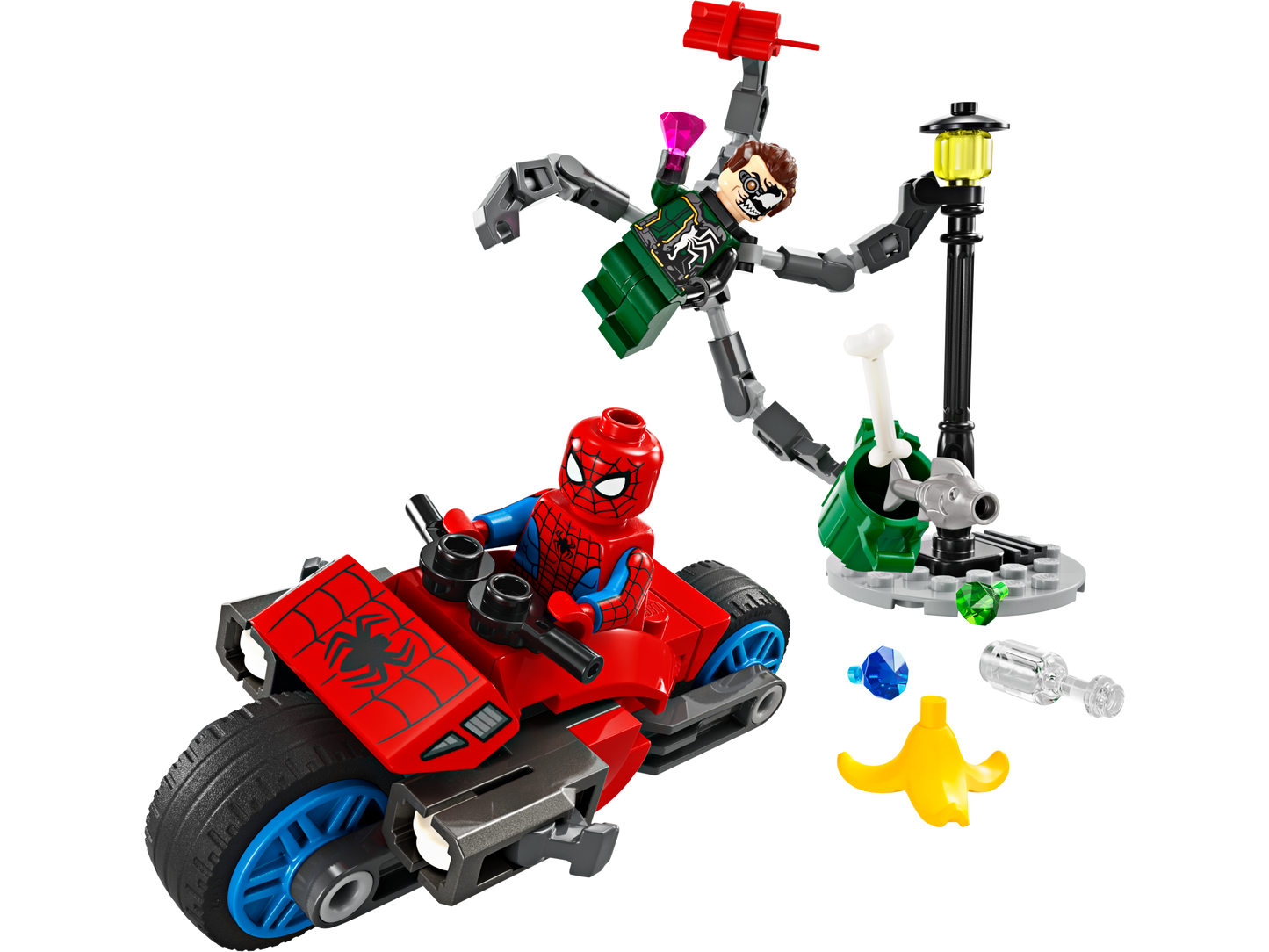 LEGO Motorcycle Chase Spider-Man vs Doc OC — Set 76275