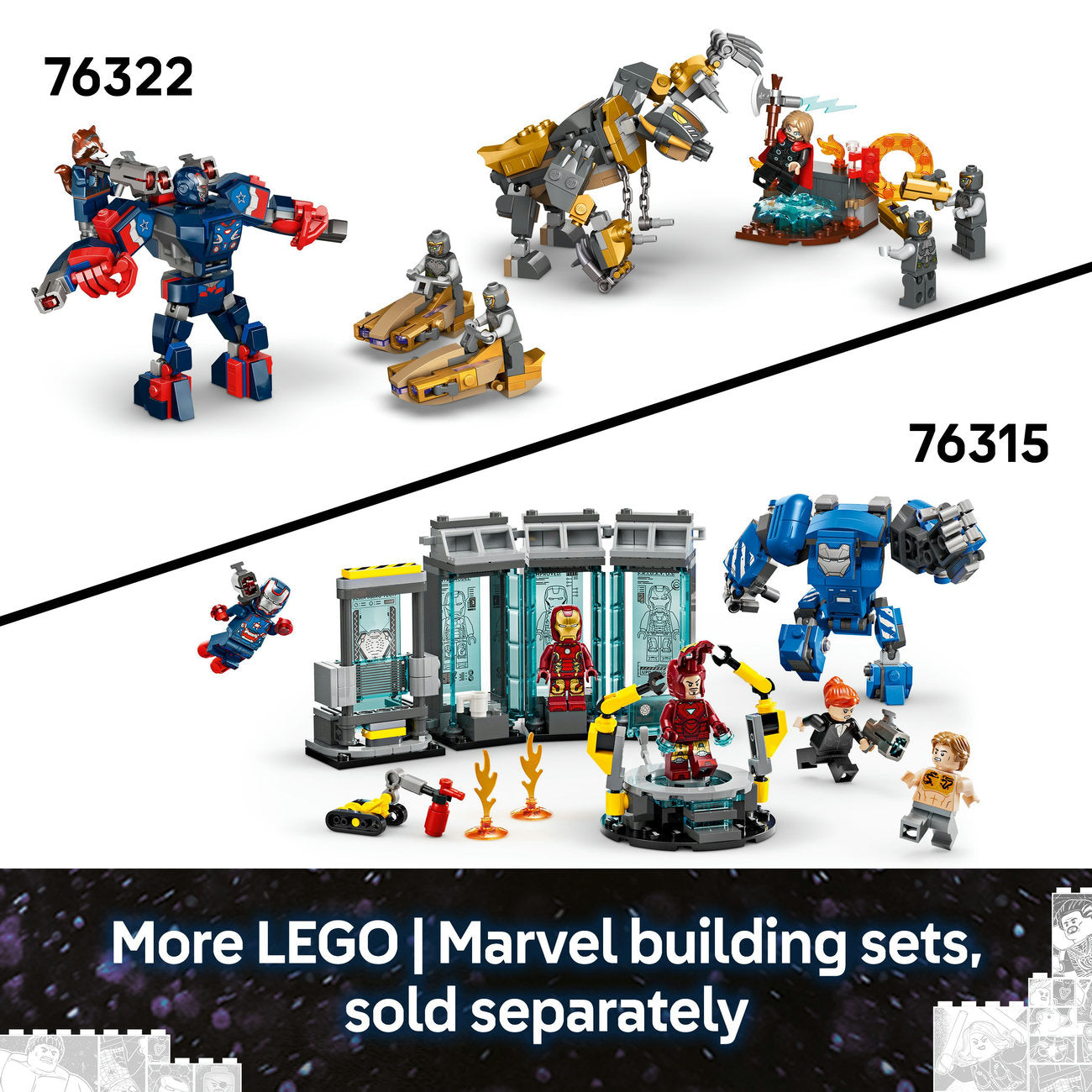 LEGO® ǀ Marvel Iron Man & War Machine vs. Hammer Drones Building Toy 76320