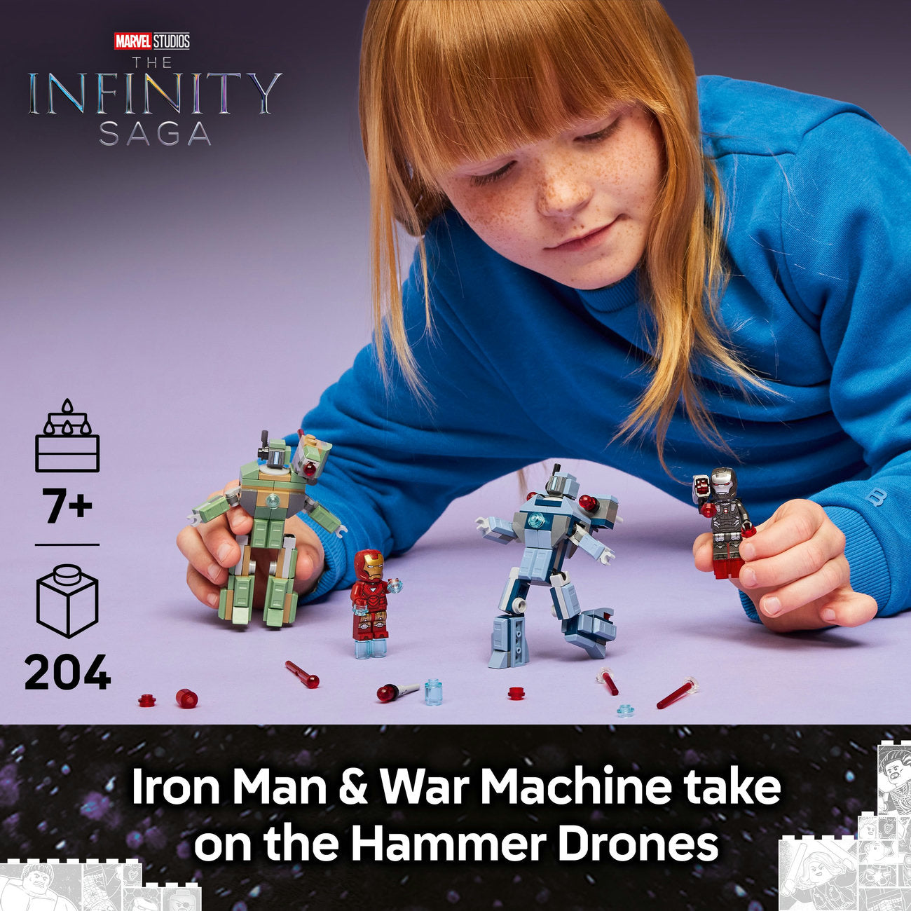 LEGO® ǀ Marvel Iron Man & War Machine vs. Hammer Drones Building Toy 76320