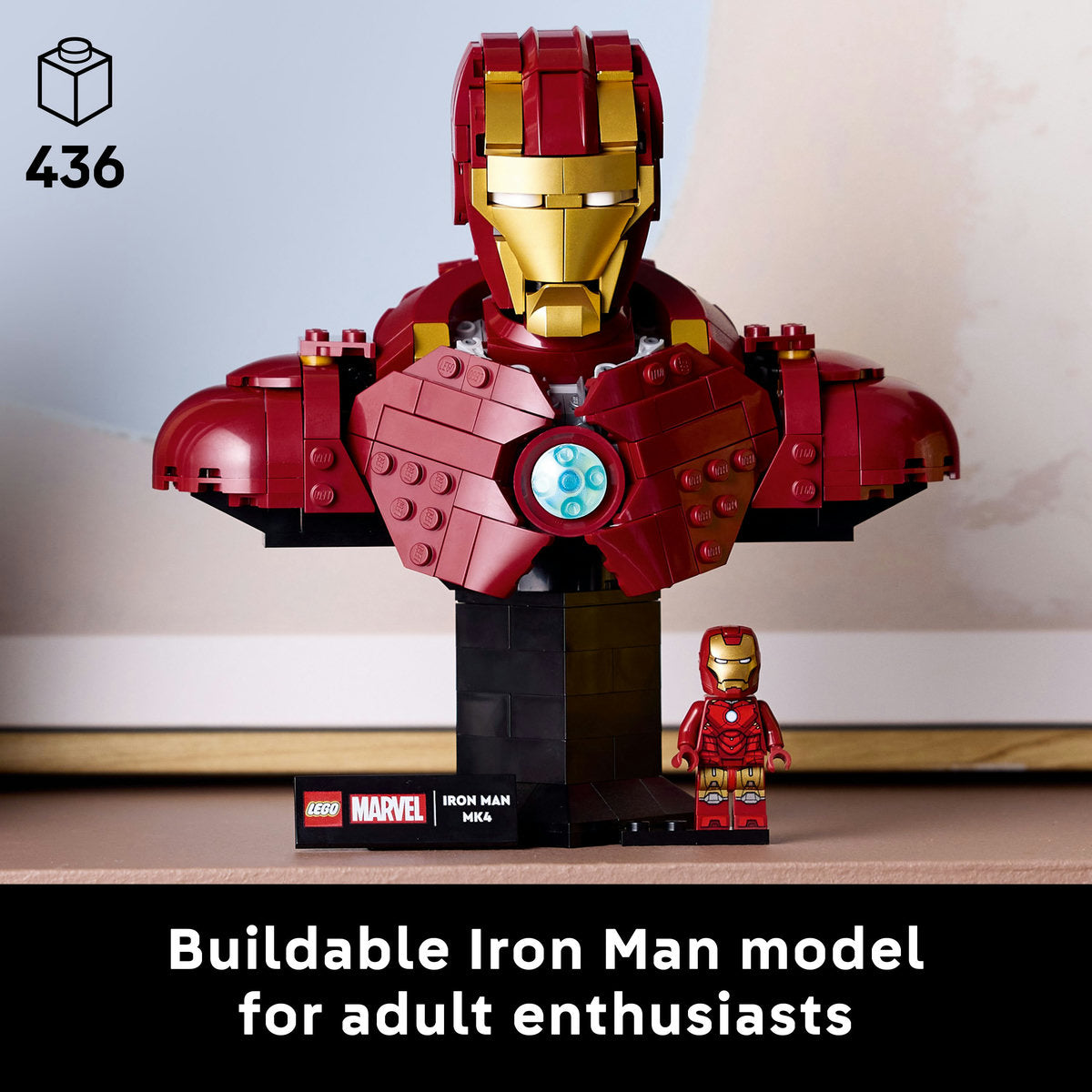 LEGO® ǀ Marvel Iron Man MK4 Bust, Buildable Model for Adults with Minifigure 76327