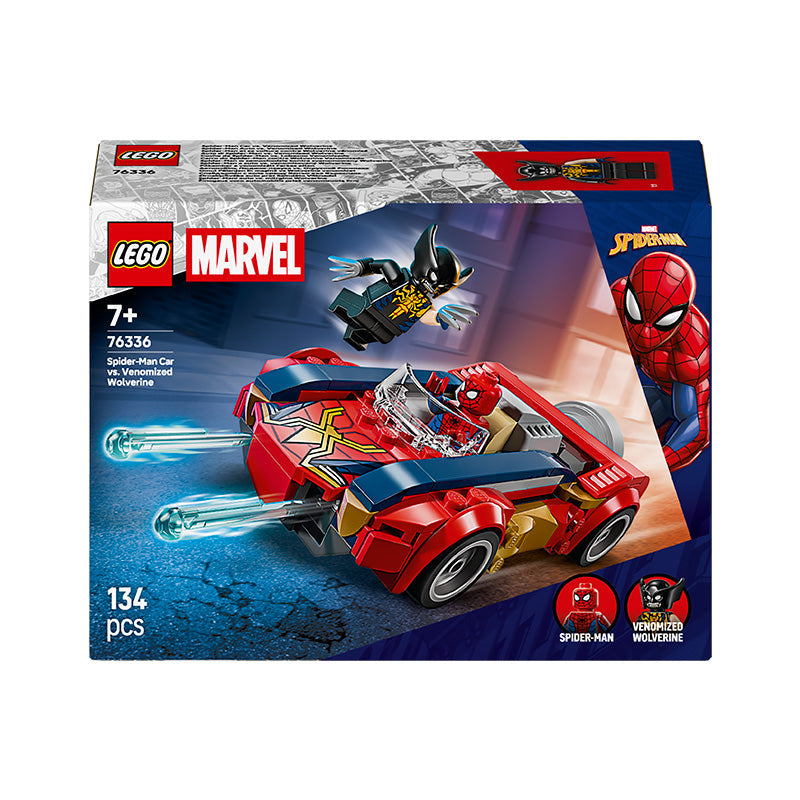 LEGO® ǀ Marvel Spider-Man Car vs. Venomized Wolverine Car Playset 76336