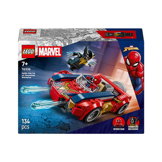 LEGO® ǀ Marvel Spider-Man Car vs. Venomized Wolverine Car Playset 76336