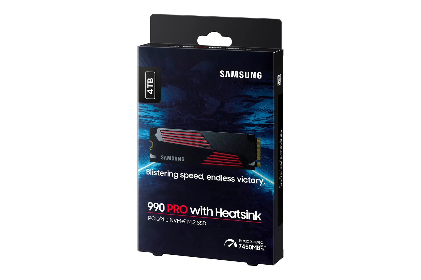 SAMSUNG 990 PRO 4 TB NVME SSD W/HEATSINK - READ SPEED UP TO 7450 MB/S, WRITE SPEED TO UP 6900 MB/S, RANDOM READ UP TO 1400000 IOPS, RANDOM WRITE UP TO 1550000 IOPS, PCIE 4.0 X4, NVME 2.0, V-NAND 3BIT MLC; IN-HOUSE CONTROLLER, 2GB LOW POWER DDR4, 2400TBW 5 - Guards On Duty Shop & Security Guards
