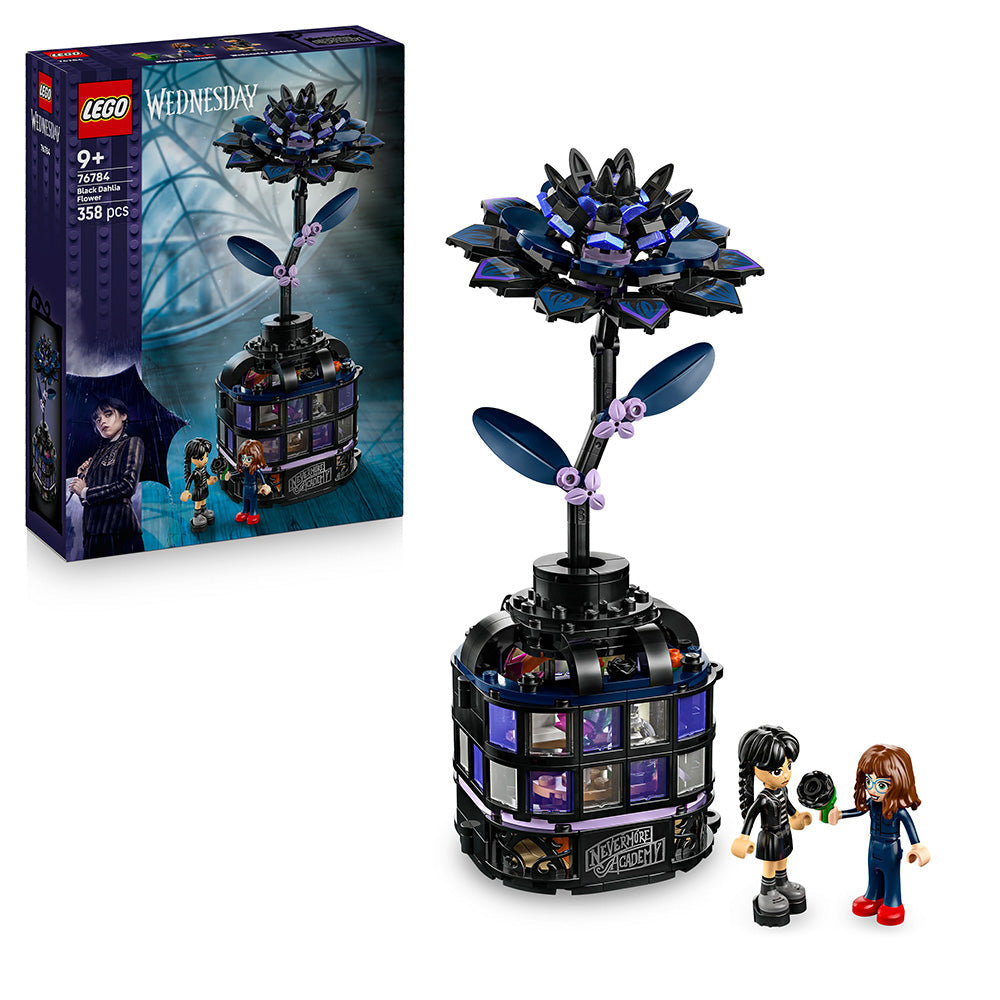 LEGO® Wednesday Black Dahlia Flower Halloween Gift, Faux Plant Room Decor 76784