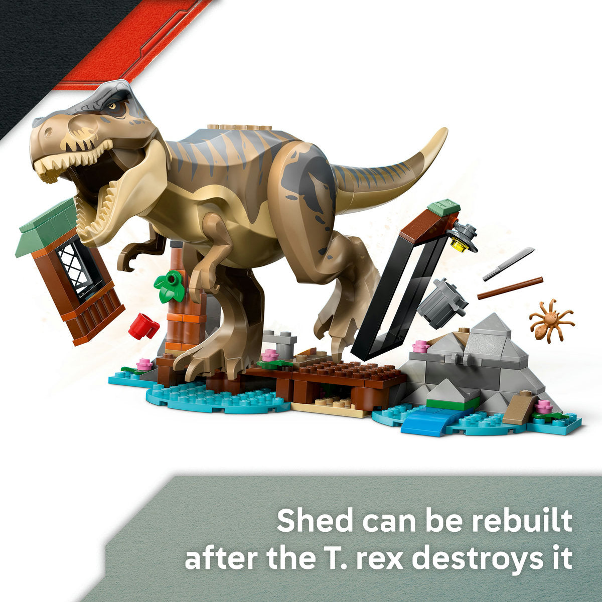 LEGO® Jurassic World T. rex River Escape Dinosaur Figure Building Set 76975