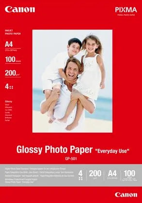 CANON GP-501- EVERYDAY USE GLOSSY, GP-501 A4 - 100 SHEETS EVERYDAY USE GLOSSY A4 - 200 GSM, 0.21MM THICK - Guards On Duty Shop & Security Guards