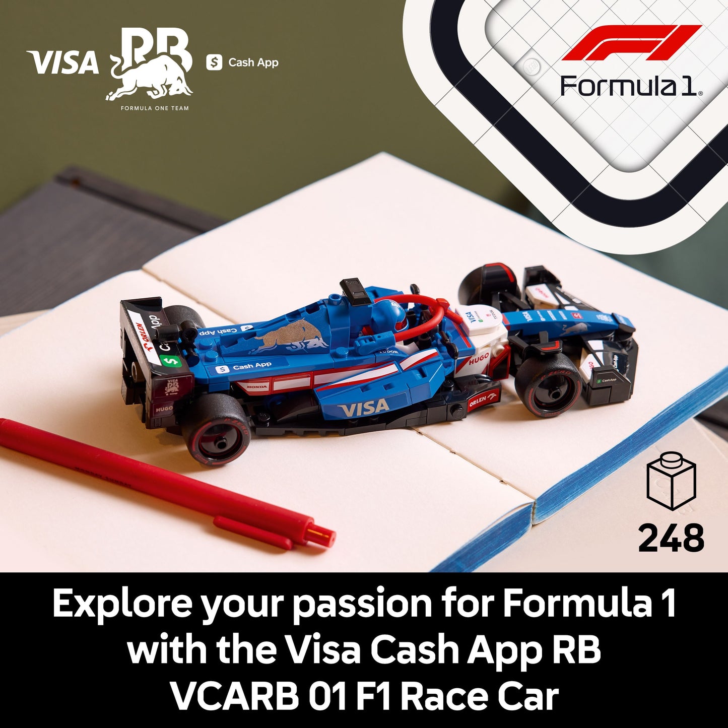 LEGO® Speed Champions Visa Cash App RB VCARB 01 F1® Race Car Vehicle Kit 77246