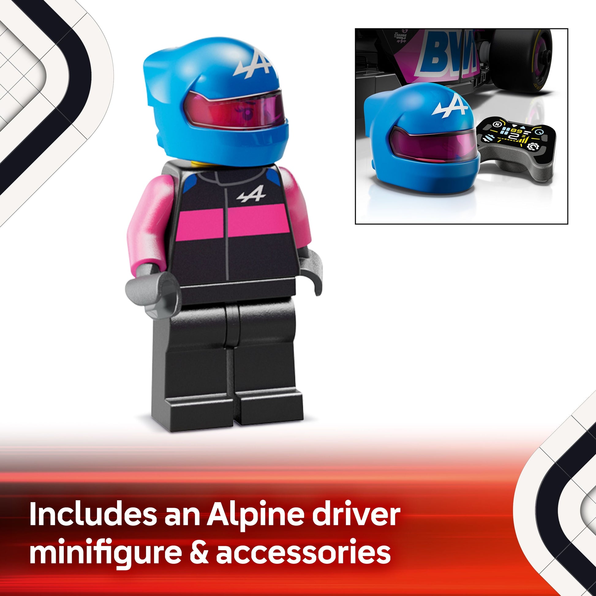 LEGO® Speed Champions BWT Alpine F1® Team A524 Race Car Toy Vehicle 77248