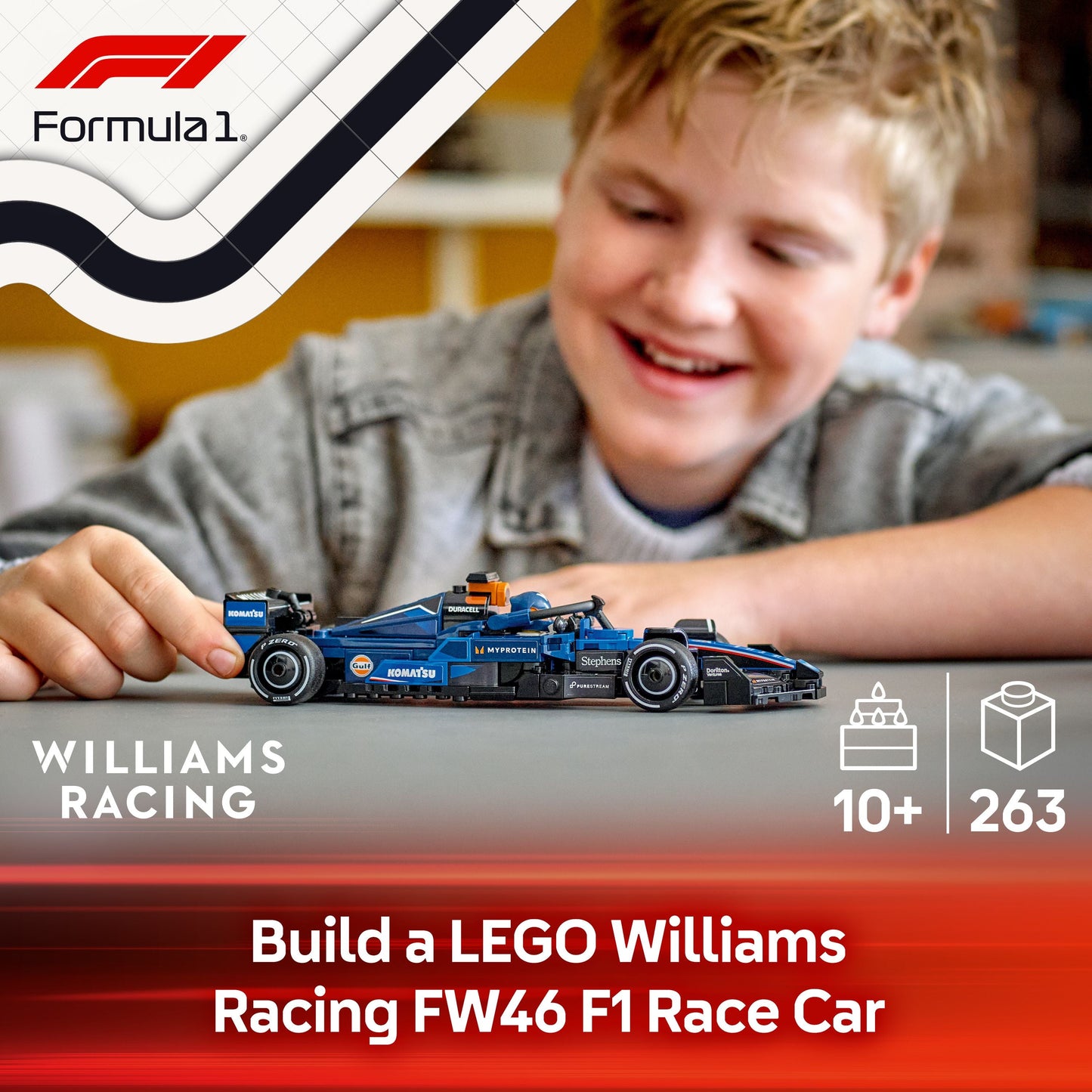 LEGO® Speed Champions Williams Racing FW46 F1® Race Car Vehicle Set 77249 - SLIGHTLY DAMAGED BOX