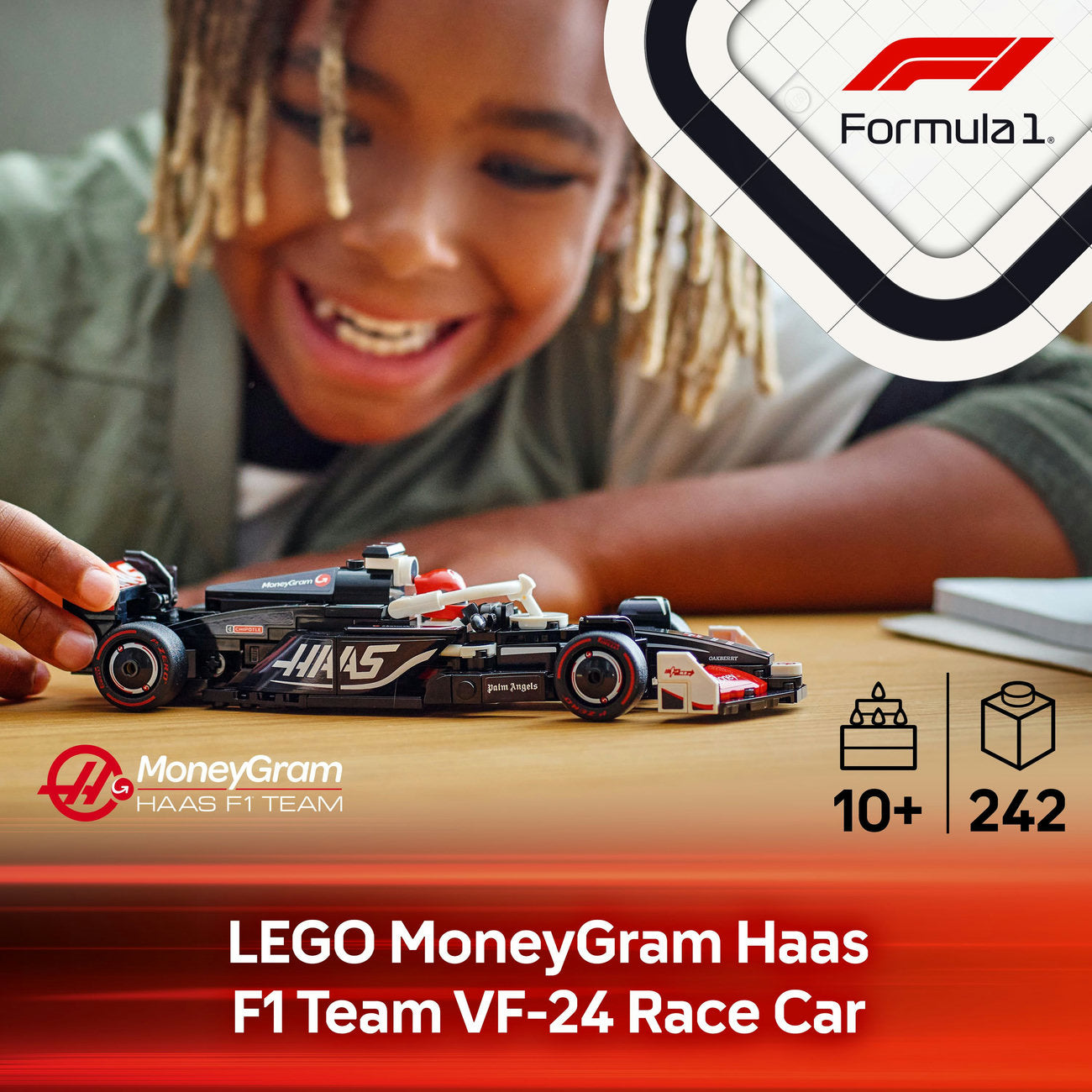 LEGO® Speed Champions MoneyGram Haas F1® Team VF-24 Race Car Toy Vehicle 77250