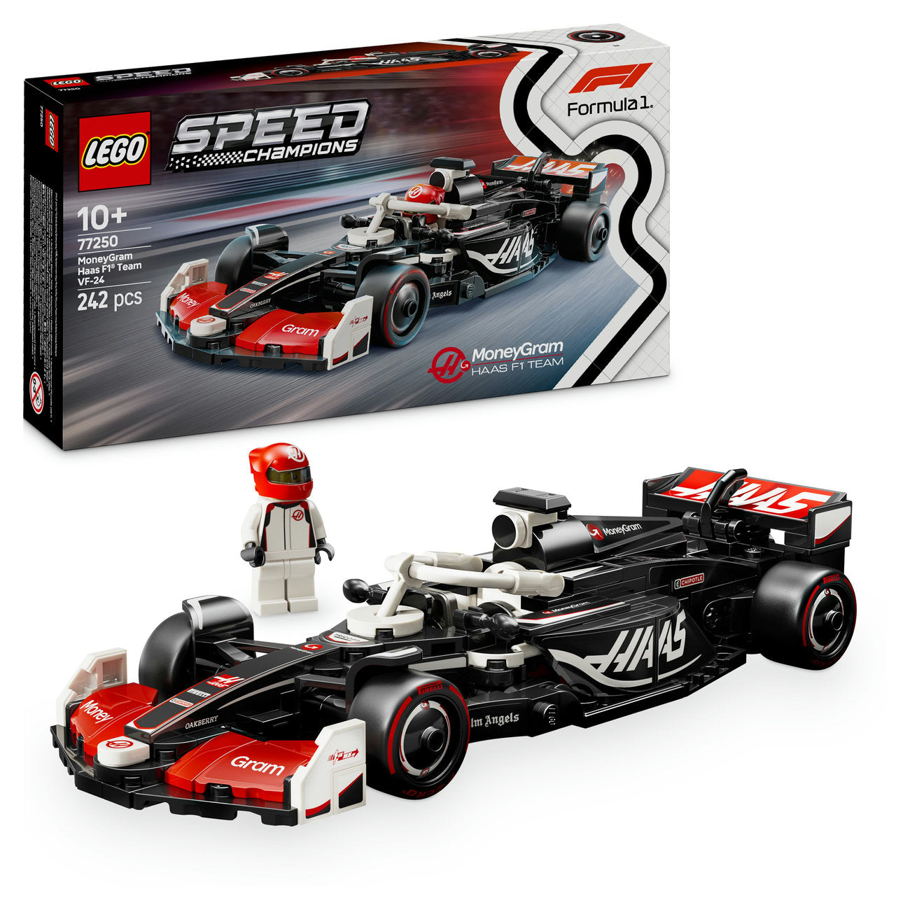 LEGO® Speed Champions MoneyGram Haas F1® Team VF-24 Race Car Toy Vehicle 77250