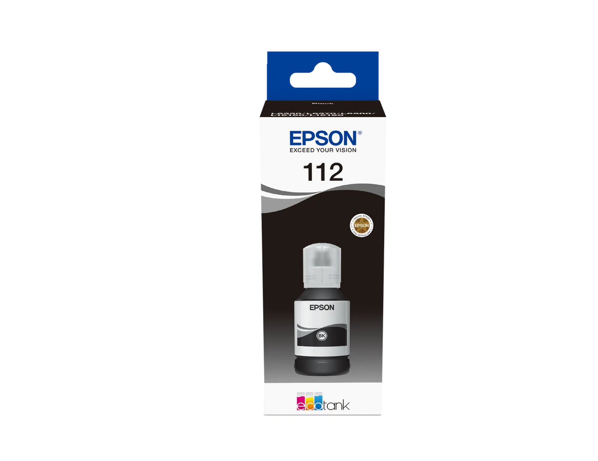 Epson 112 EcoTank Pigment Black ink bottle (127 ml) 7500 pages @ 5% coverage