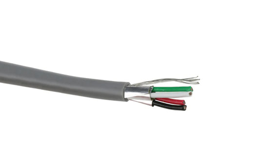 Mylar Screened Cable - grey, 2 pair twisted 100m roll, 0.22mm, stranded