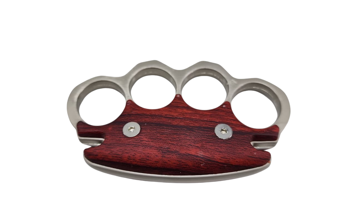 FAS7-1 Knuckle Duster Silver With Wooden Type Grip