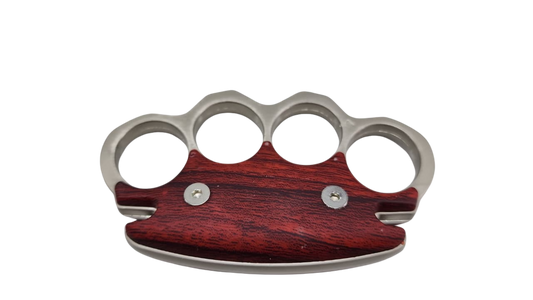 FAS7-1 Knuckle Duster Silver With Wooden Type Grip