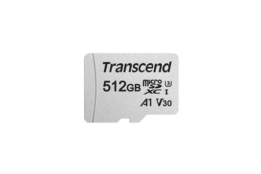 TRANSCEND 512GB MICRO SDXC C10 UHS-I U1/U3 V30 A1 WITH SD ADAPTOR